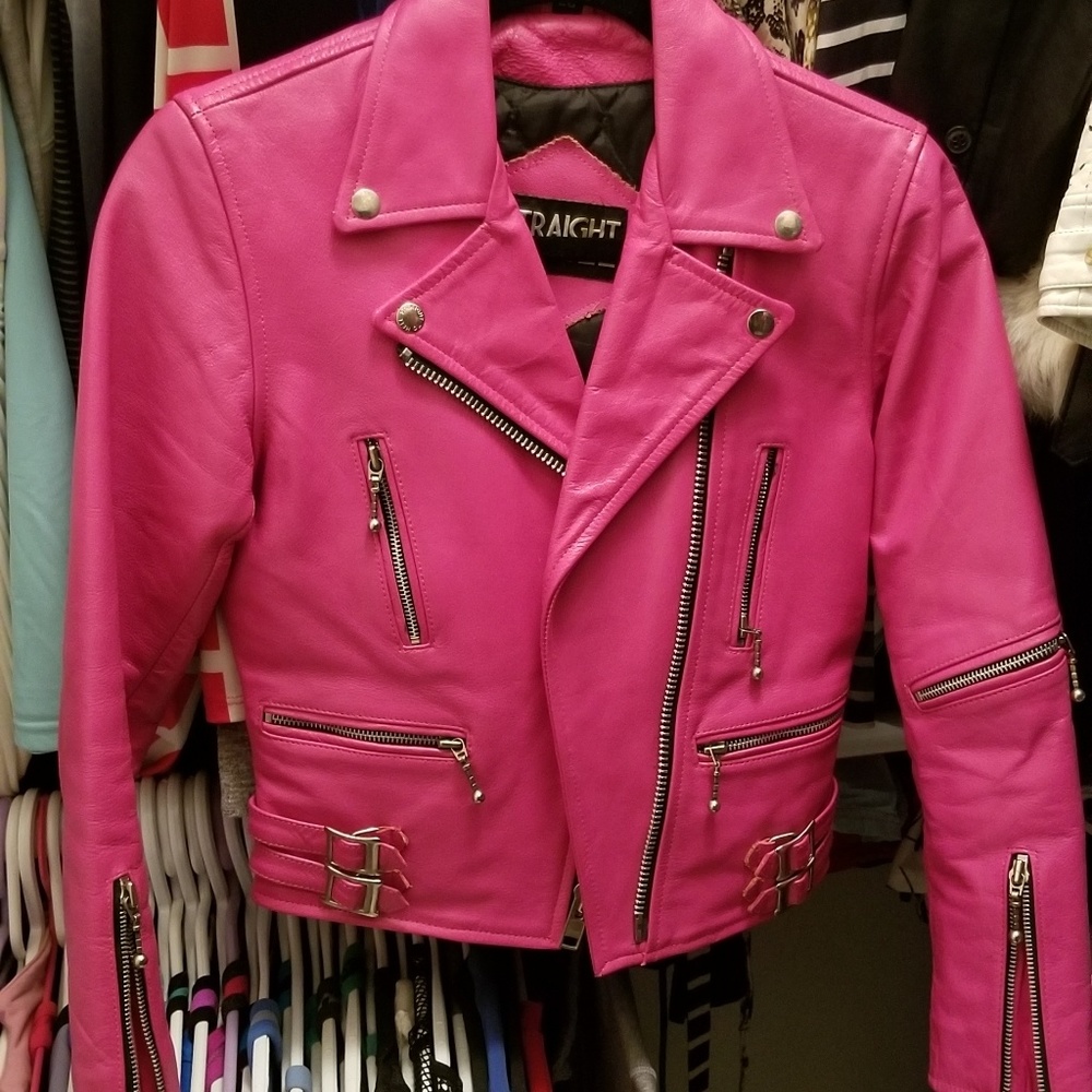 RARE Straight to Hell Hot Pink Leather jacket
